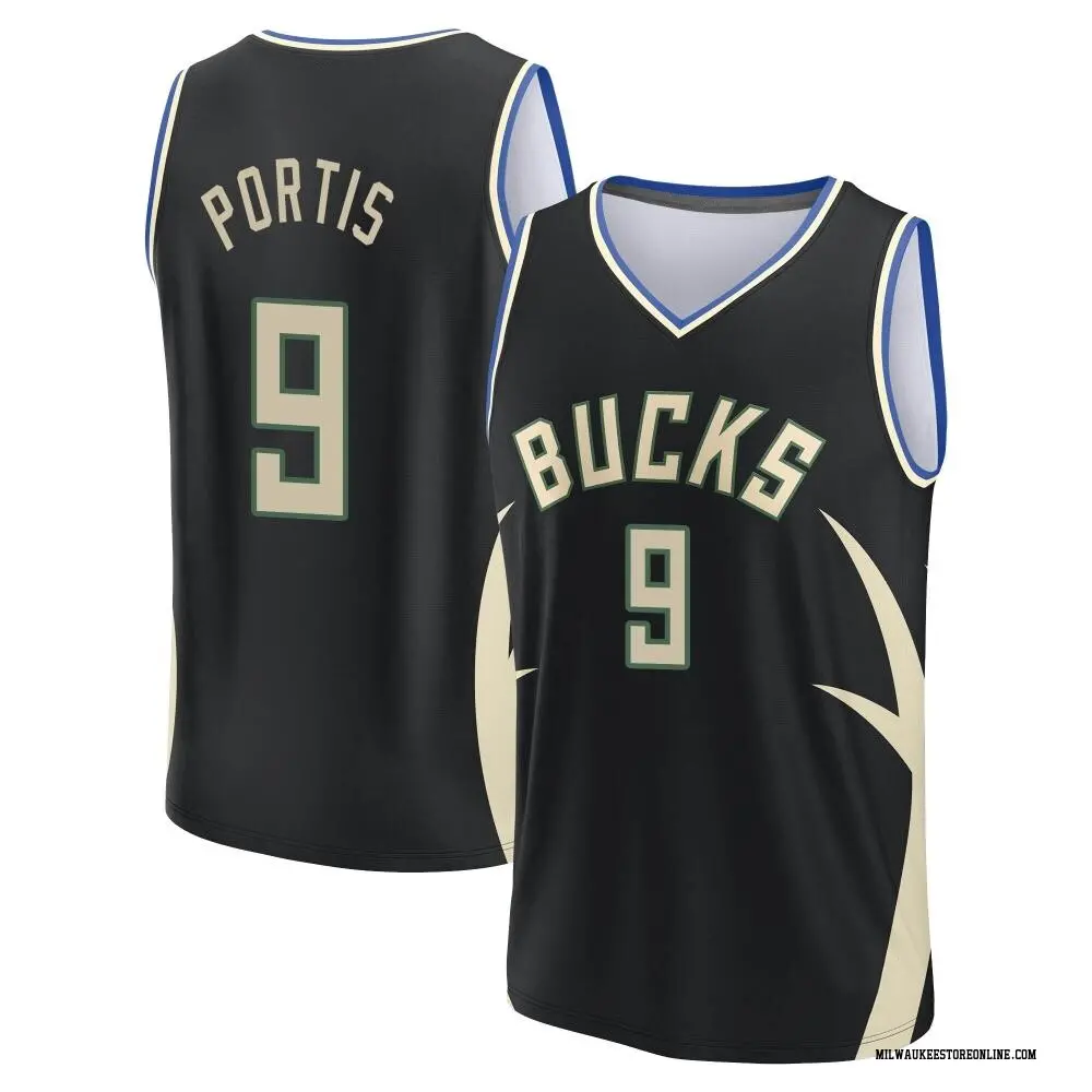 Milwaukee Bucks Men's Bobby Portis Black Fast Break Statement Edition 2022/23 Jersey