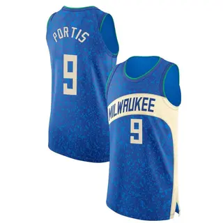 Milwaukee Bucks Men's Bobby Portis Blue Authentic 2023/24 City Edition Jersey