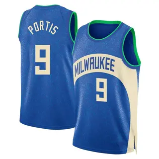 Milwaukee Bucks Men's Bobby Portis Blue Swingman 2023/24 City Edition Jersey
