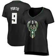 Milwaukee Bucks Women's Bobby Portis Black Fast Break Jersey - Statement Edition