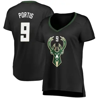 Milwaukee Bucks Women's Bobby Portis Black Fast Break Jersey - Statement Edition