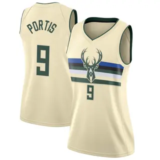 Milwaukee Bucks Women's Bobby Portis Cream Swingman Jersey - City Edition