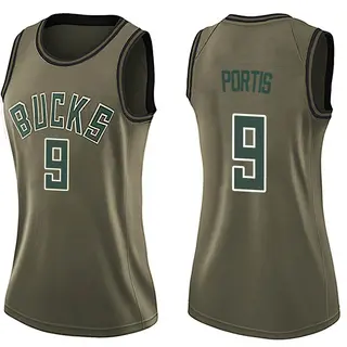 Milwaukee Bucks Women's Bobby Portis Green Swingman Salute to Service Jersey