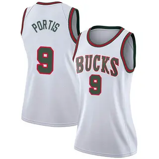 Milwaukee Bucks Women's Bobby Portis White Swingman Fashion Hardwood Classics Jersey