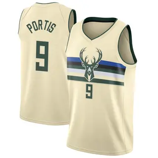 Milwaukee Bucks Youth Bobby Portis Cream Swingman Jersey - City Edition