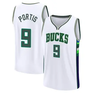 Milwaukee Bucks Youth Bobby Portis White Fast Break 2021/22 Replica City Edition Jersey