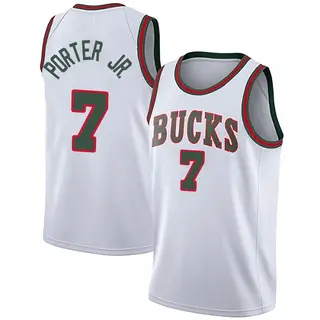 Milwaukee Bucks Youth Kevin Porter Jr. White Swingman Fashion Hardwood Classics Jersey