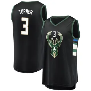 Milwaukee Bucks Youth Myles Turner Black Fast Break Jersey - Statement Edition